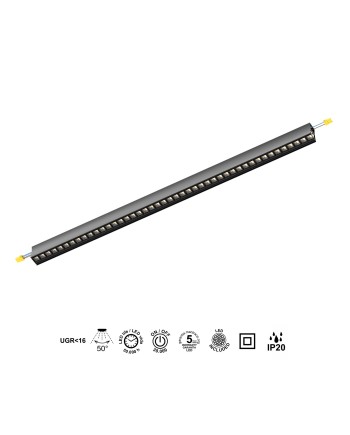 HANOK * MODULO LINEAL LED 38W 4000K 45º NEGRO